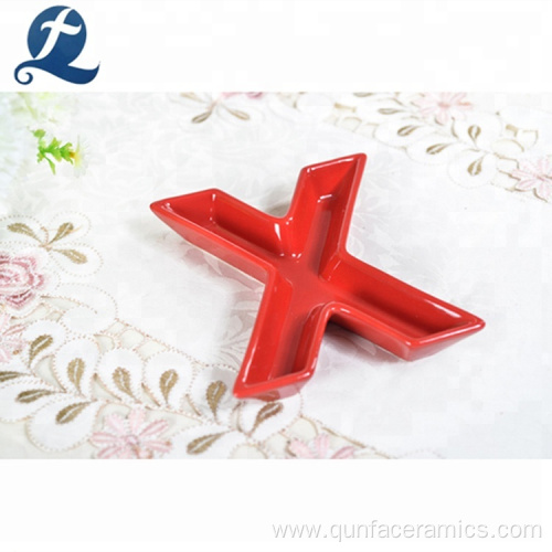 Modern Style Letter Shape Ceramic Candy Plate